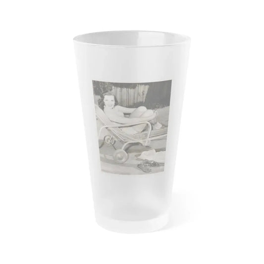 Jane Russell #132 (Vintage Female Icon) Frosted Pint Glass 16oz 16oz Frosted - Go Mug Yourself