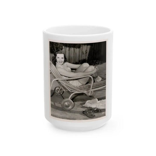 Jane Russell #132 (Vintage Female Icon) White Coffee Mug 15oz - Go Mug Yourself