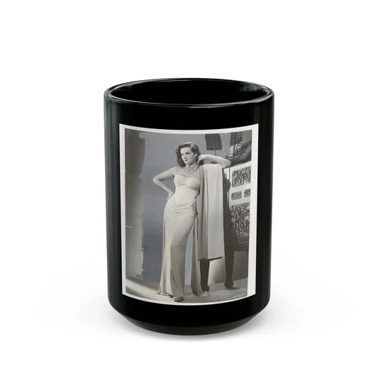 Jane Russell #133 (Vintage Female Icon) Black Coffee Mug 15oz - Go Mug Yourself