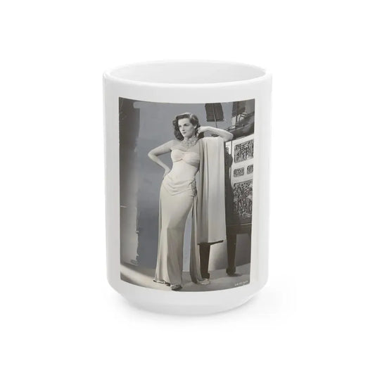 Jane Russell #133 (Vintage Female Icon) White Coffee Mug 15oz - Go Mug Yourself