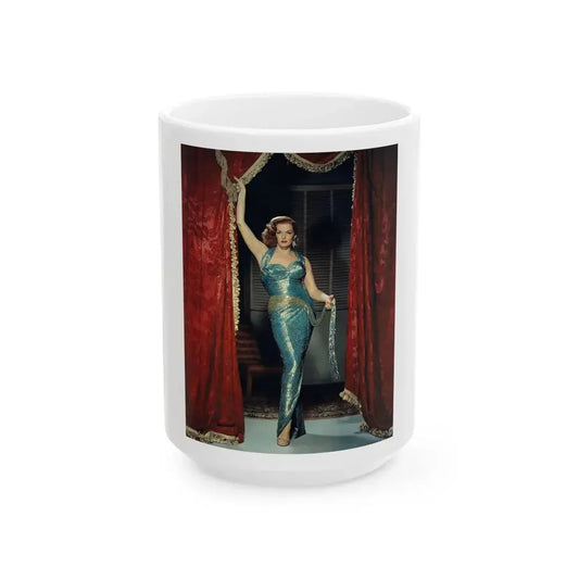 Jane Russell #135 (Vintage Female Icon) White Coffee Mug 15oz - Go Mug Yourself