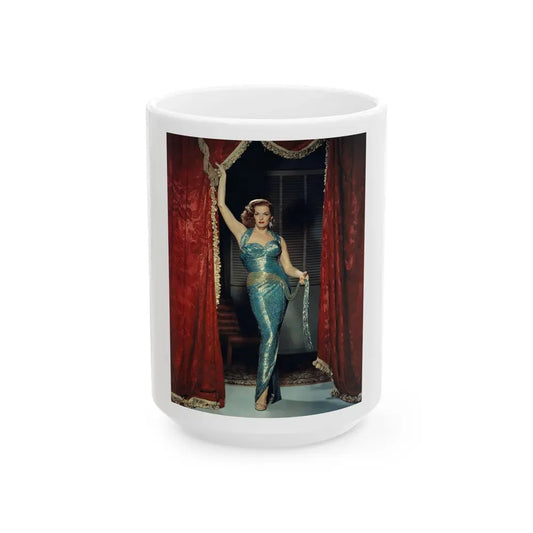 Jane Russell #135 (Vintage Female Icon) White Coffee Mug 15oz - Go Mug Yourself