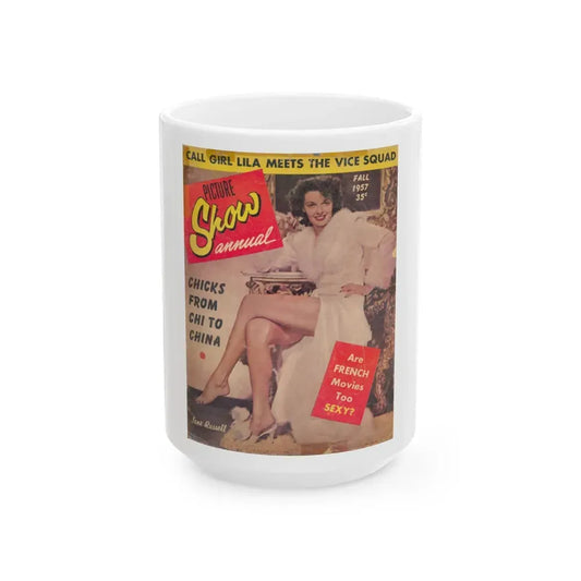 Jane Russell #137 - Mag. Cover (Vintage Female Icon) White Coffee Mug 15oz - Go Mug Yourself