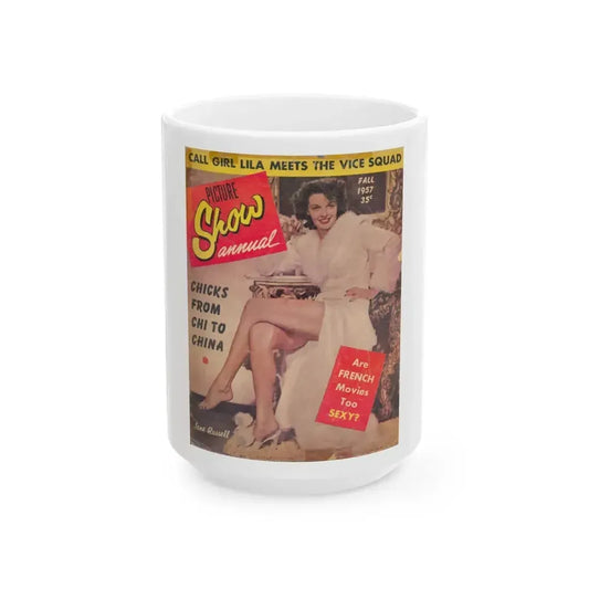 Jane Russell #137 - Mag. Cover (Vintage Female Icon) White Coffee Mug 15oz - Go Mug Yourself