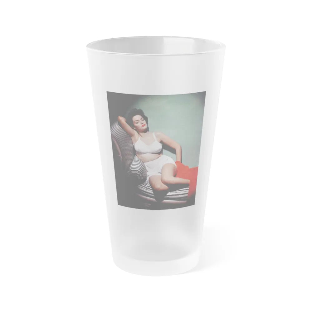 Jane Russell #139 1 (Vintage Female Icon) Frosted Pint Glass 16oz-16oz-Frosted-Go Mug Yourself