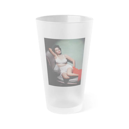 Jane Russell #139 1 (Vintage Female Icon) Frosted Pint Glass 16oz-16oz-Frosted-Go Mug Yourself