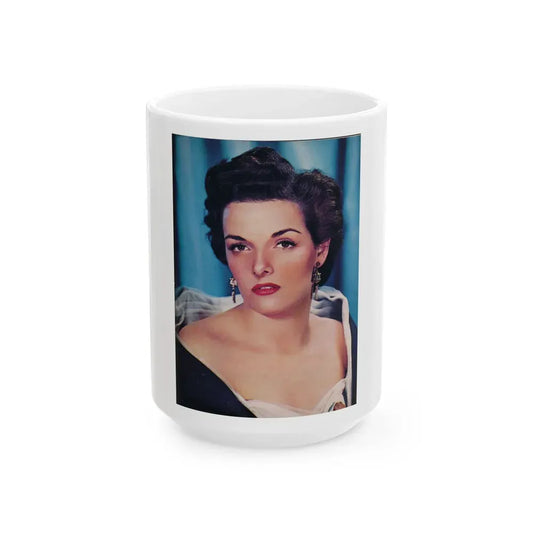 Jane Russell #139 (Vintage Female Icon) White Coffee Mug 15oz - Go Mug Yourself