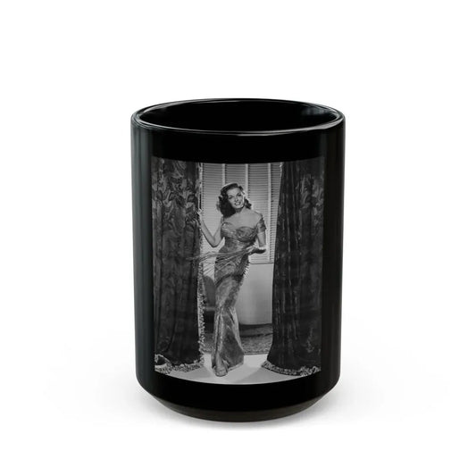 Jane Russell #146 (Vintage Female Icon) Black Coffee Mug 15oz - Go Mug Yourself