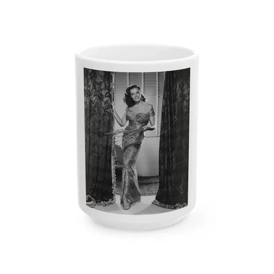 Jane Russell #146 (Vintage Female Icon) White Coffee Mug 15oz - Go Mug Yourself