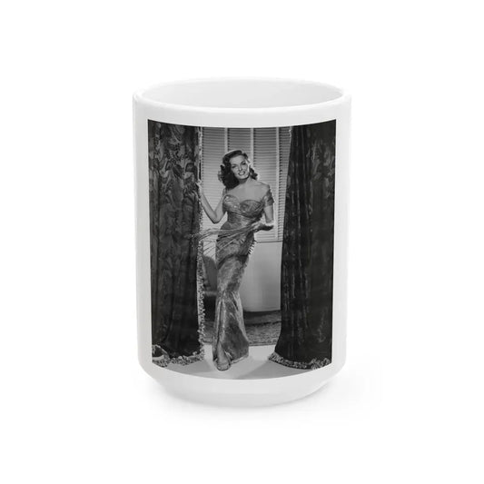 Jane Russell #146 (Vintage Female Icon) White Coffee Mug 15oz - Go Mug Yourself