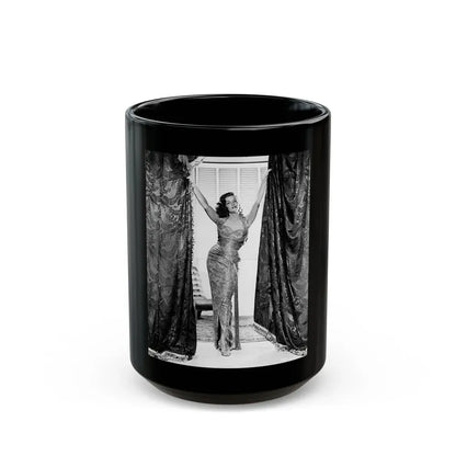 Jane Russell #147 (Vintage Female Icon) Black Coffee Mug 15oz - Go Mug Yourself