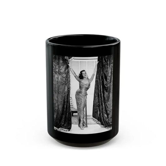 Jane Russell #147 (Vintage Female Icon) Black Coffee Mug 15oz - Go Mug Yourself
