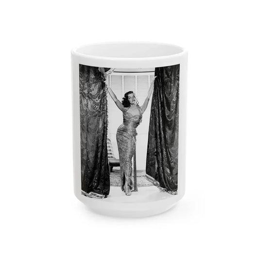 Jane Russell #147 (Vintage Female Icon) White Coffee Mug 15oz - Go Mug Yourself