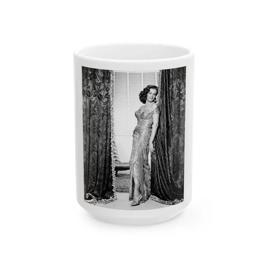 Jane Russell #148 (Vintage Female Icon) White Coffee Mug 15oz - Go Mug Yourself