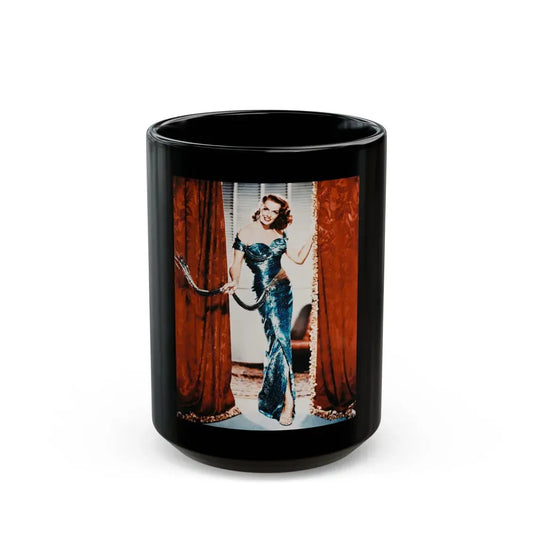 Jane Russell #149 (Vintage Female Icon) Black Coffee Mug 15oz - Go Mug Yourself