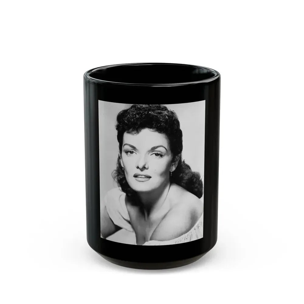Jane Russell #15 (Vintage Female Icon) Black Coffee Mug 15oz - Go Mug Yourself