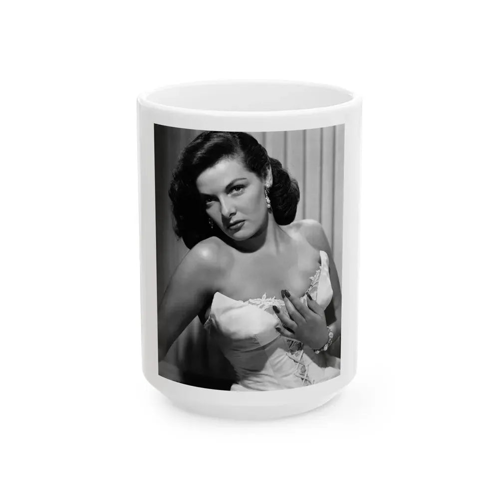 Jane Russell #150 (Vintage Female Icon) White Coffee Mug 15oz - Go Mug Yourself