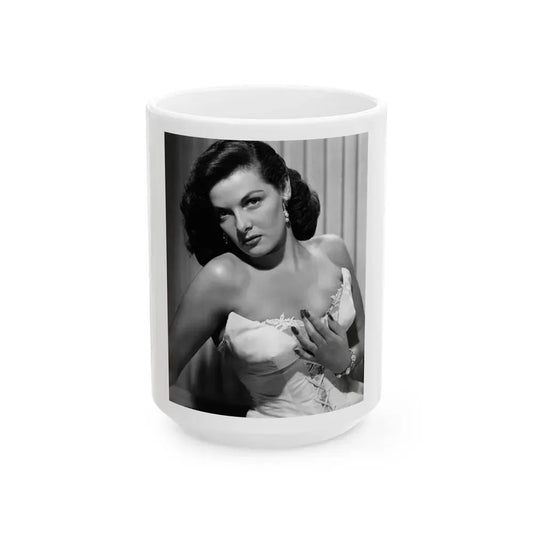 Jane Russell #150 (Vintage Female Icon) White Coffee Mug 15oz - Go Mug Yourself