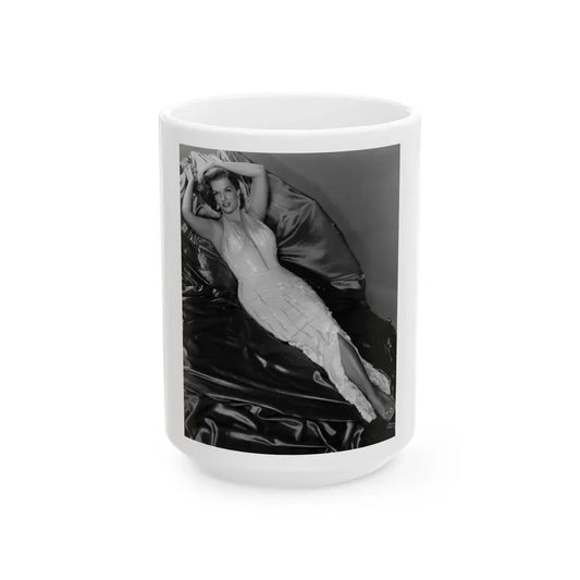 Jane Russell #156 (Vintage Female Icon) White Coffee Mug 15oz - Go Mug Yourself
