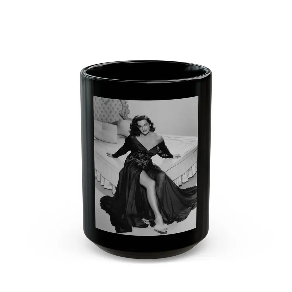Jane Russell #157 (Vintage Female Icon) Black Coffee Mug 15oz - Go Mug Yourself