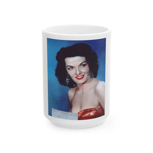 Jane Russell #164 (Vintage Female Icon) White Coffee Mug 15oz - Go Mug Yourself