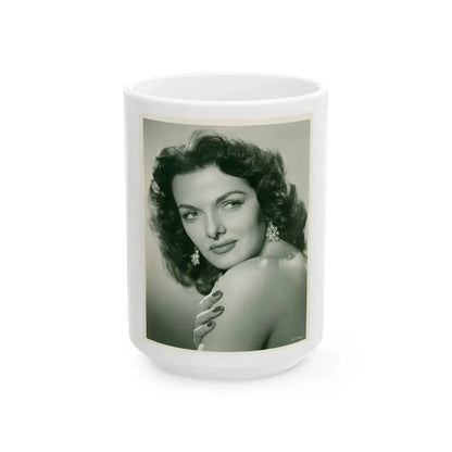 Jane Russell #166 (Vintage Female Icon) White Coffee Mug 15oz - Go Mug Yourself