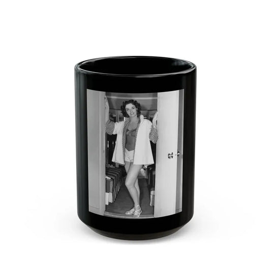 Jane Russell #184 (Vintage Female Icon) Black Coffee Mug 15oz - Go Mug Yourself