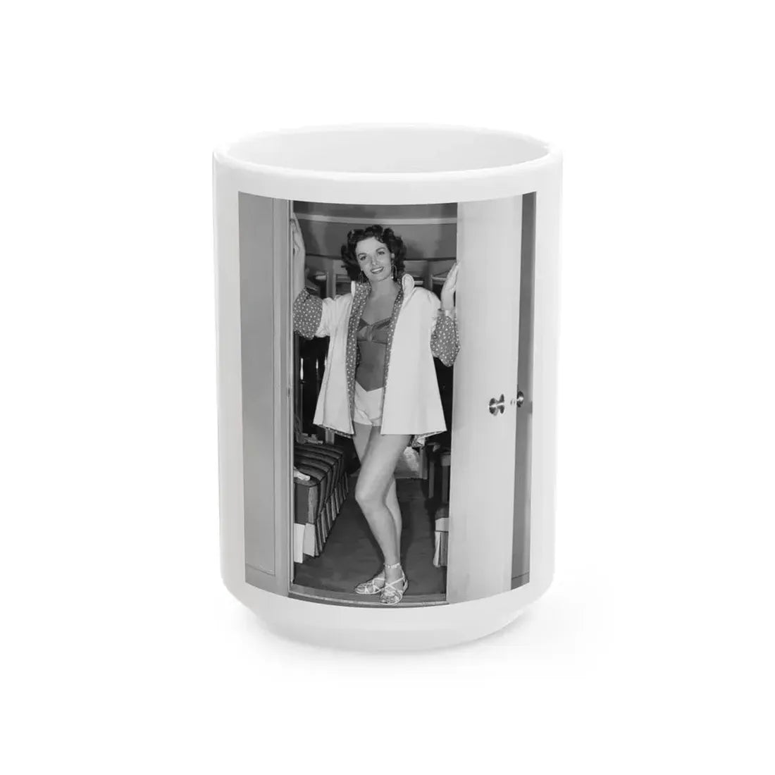 Jane Russell #184 (Vintage Female Icon) White Coffee Mug 15oz - Go Mug Yourself