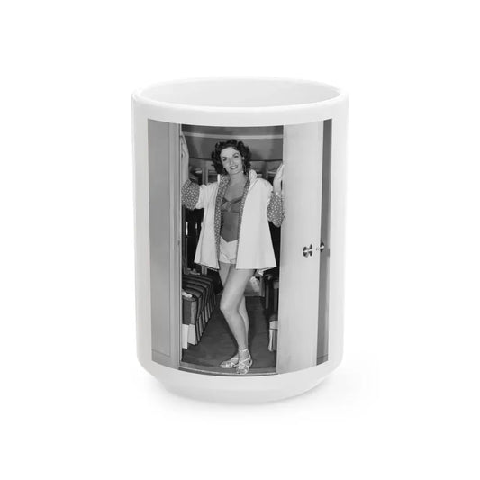 Jane Russell #184 (Vintage Female Icon) White Coffee Mug 15oz - Go Mug Yourself