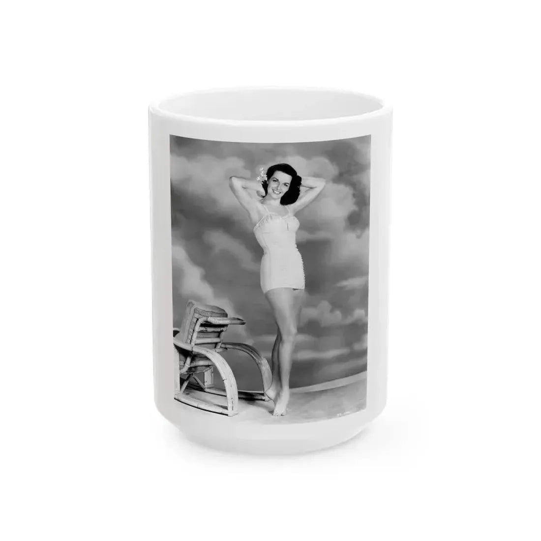 Jane Russell #185 (Vintage Female Icon) White Coffee Mug 15oz - Go Mug Yourself