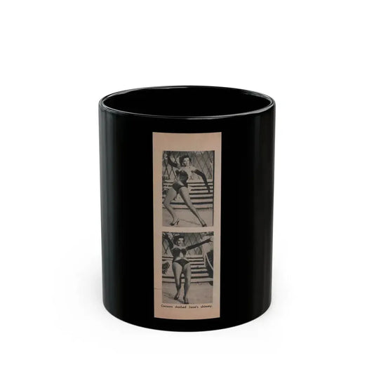 Jane Russell #191 - Show Pocket Mag. '55 - 2 B&W Photis & Caption (Vintage Female Icon) Black Coffee Mug 11oz - Go Mug Yourself