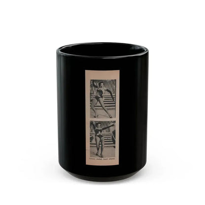 Jane Russell #191 - Show Pocket Mag. '55 - 2 B&W Photis & Caption (Vintage Female Icon) Black Coffee Mug 15oz - Go Mug Yourself