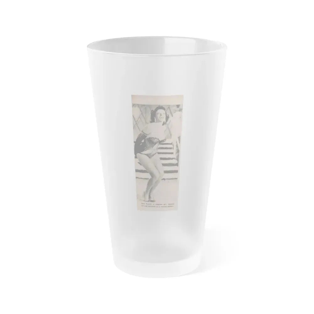 Jane Russell #192 - Picture Digest Dec. '56 - 1 B&W Photo & Caption (Vintage Female Icon) Frosted Pint Glass 16oz 16oz Frosted - Go Mug Yourself