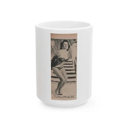 Jane Russell #192 - Picture Digest Dec. '56 - 1 B&W Photo & Caption (Vintage Female Icon) White Coffee Mug 15oz - Go Mug Yourself