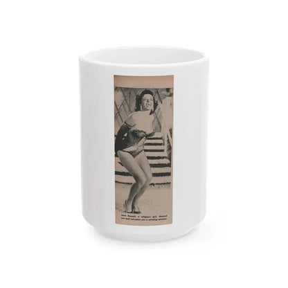 Jane Russell #192 - Picture Digest Dec. '56 - 1 B&W Photo & Caption (Vintage Female Icon) White Coffee Mug - Go Mug Yourself