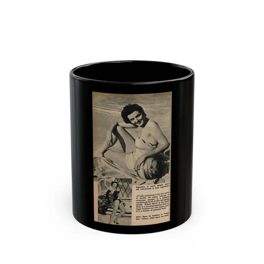 Jane Russell #195 - 1 Page 2 B&W Photos, Captions & Very Short Article from Digest Mag. (Vintage Female Icon) Black Coffee Mug 11oz - Go Mug Yourself
