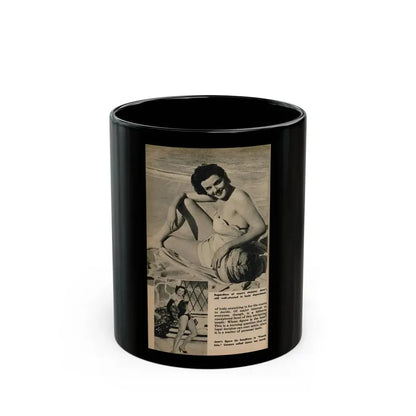 Jane Russell #195 - 1 Page 2 B&W Photos, Captions & Very Short Article from Digest Mag. (Vintage Female Icon) Black Coffee Mug 11oz - Go Mug Yourself