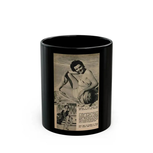 Jane Russell #195 - 1 Page 2 B&W Photos, Captions & Very Short Article from Digest Mag. (Vintage Female Icon) Black Coffee Mug 11oz - Go Mug Yourself