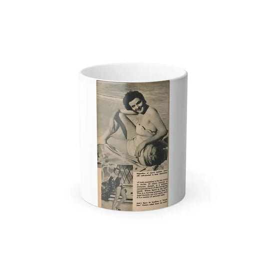 Jane Russell #195 - 1 Page 2 B&W Photos, Captions & Very Short Article from Digest Mag. (Vintage Female Icon) Color Changing Mug 11oz 11oz - Go Mug Yourself