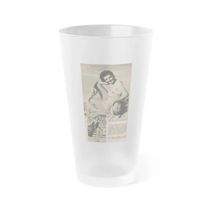 Jane Russell #195 - 1 Page 2 B&W Photos, Captions & Very Short Article from Digest Mag. (Vintage Female Icon) Frosted Pint Glass 16oz 16oz Frosted - Go Mug Yourself