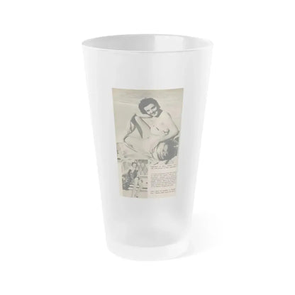 Jane Russell #195 - 1 Page 2 B&W Photos, Captions & Very Short Article from Digest Mag. (Vintage Female Icon) Frosted Pint Glass 16oz 16oz Frosted - Go Mug Yourself