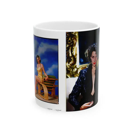 Jane Russell #196 - Hollywood In Kodachrome 1940-1949 Book - 2 Color Photos (Vintage Female Icon) White Coffee Mug 11oz - Go Mug Yourself