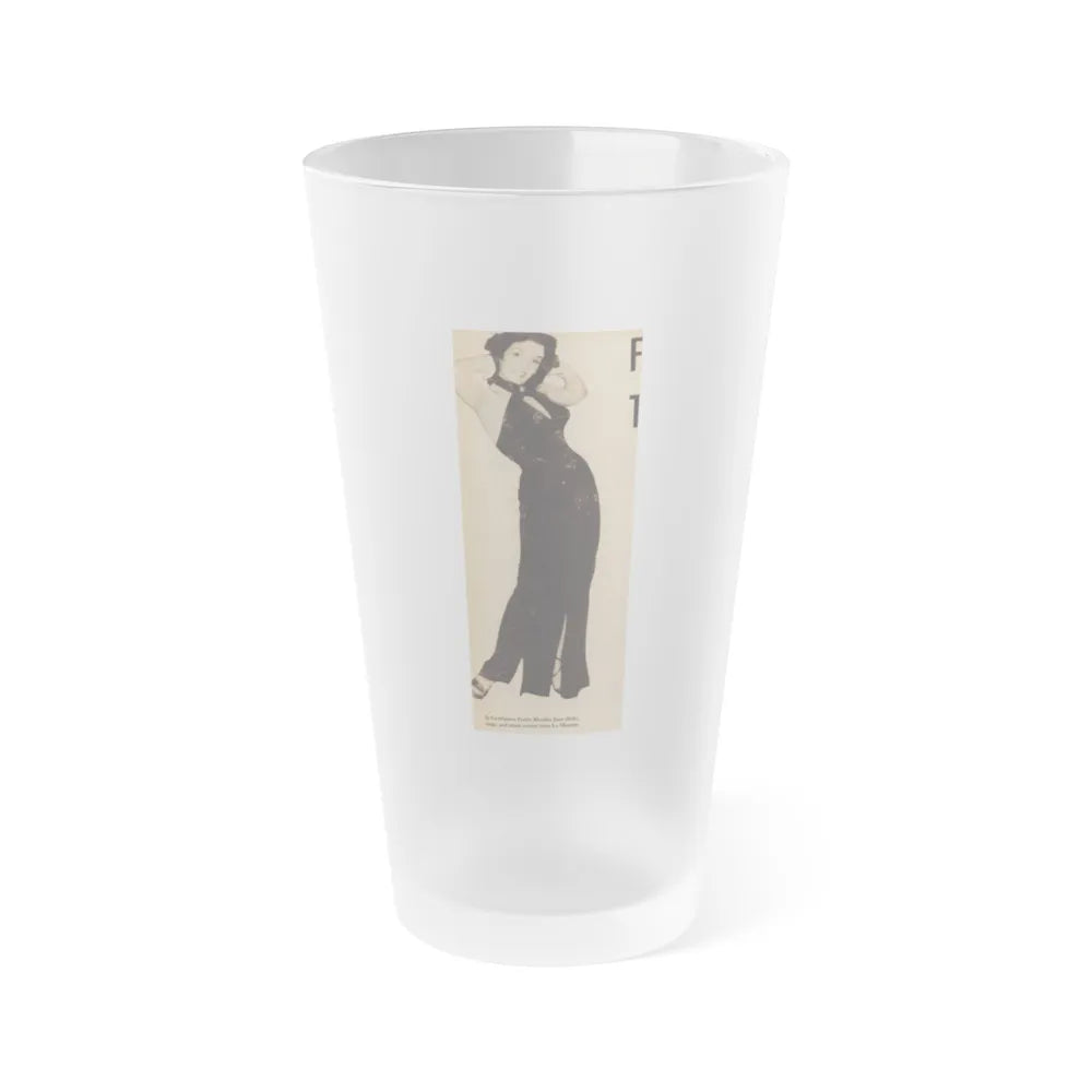 Jane Russell #197 - Glamour Dreess Clipping from Movie Star Magazine Circa 1950's (Vintage Female Icon) Frosted Pint Glass 16oz-16oz-Frosted-Go Mug Yourself