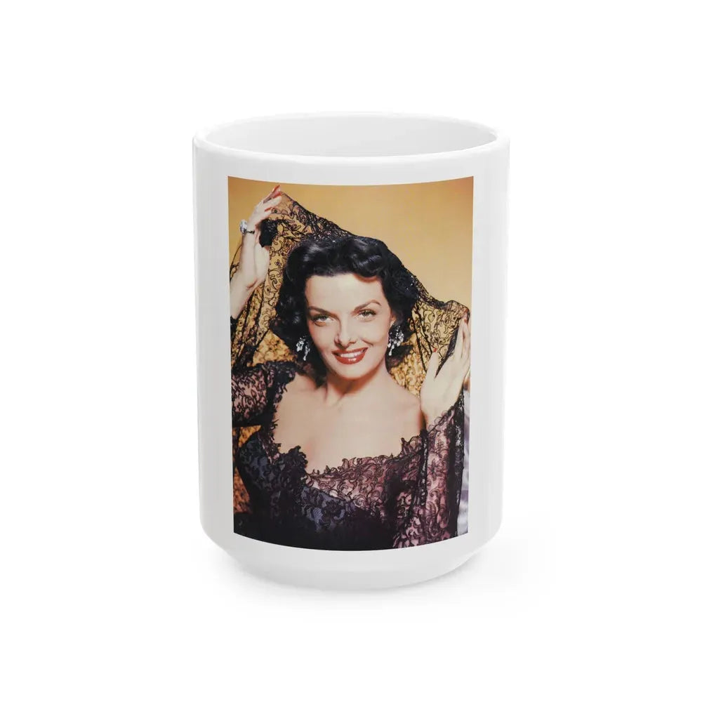 Jane Russell #198 (Vintage Female Icon) White Coffee Mug 15oz - Go Mug Yourself