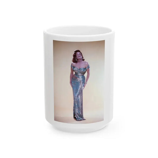 Jane Russell #202 (Vintage Female Icon) White Coffee Mug 15oz - Go Mug Yourself