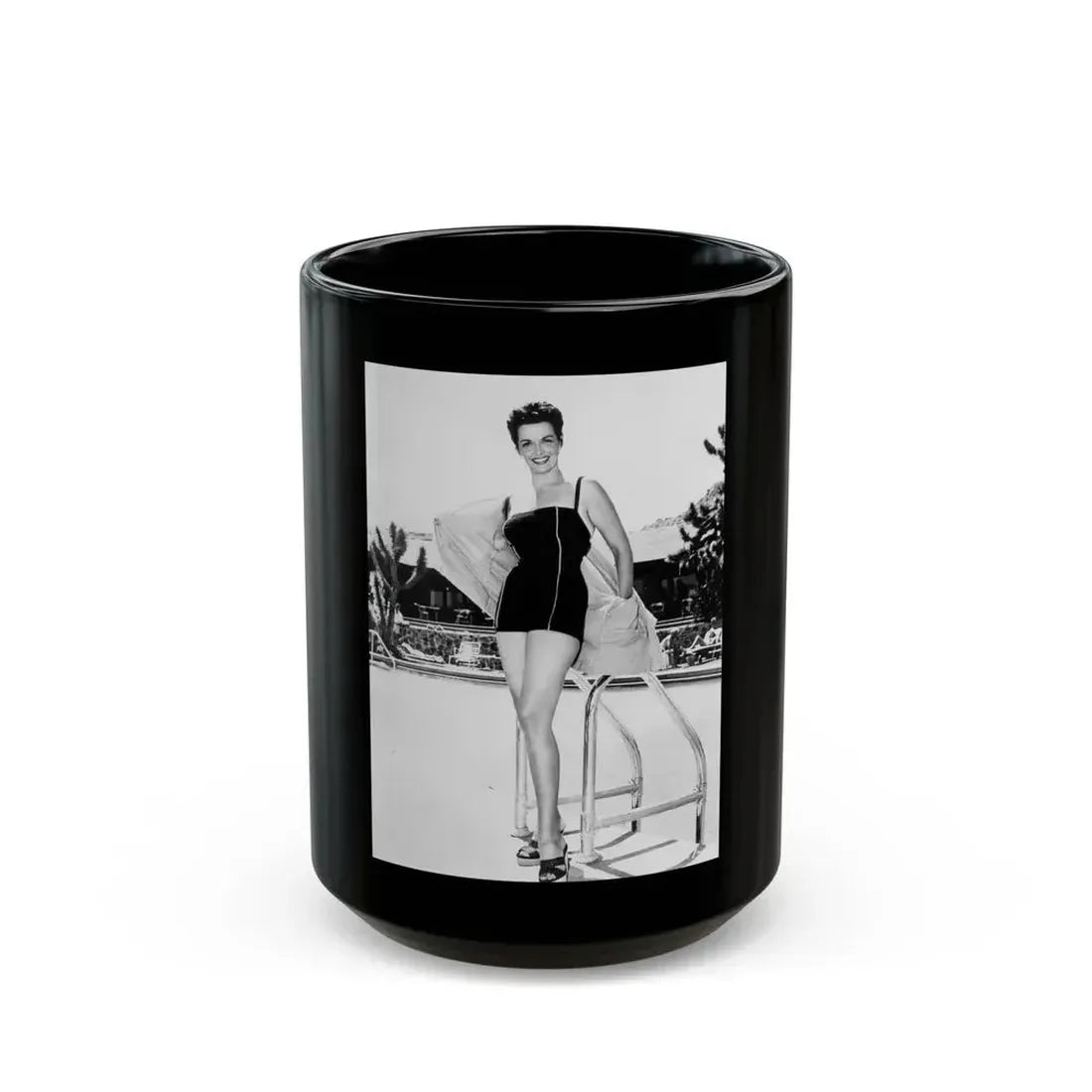 Jane Russell #205 (Vintage Female Icon) Black Coffee Mug 15oz - Go Mug Yourself