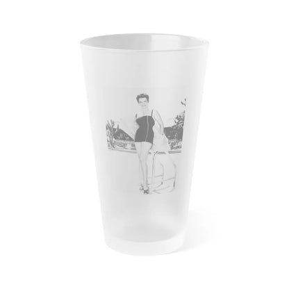 Jane Russell #205 (Vintage Female Icon) Frosted Pint Glass 16oz-16oz-Frosted-Go Mug Yourself