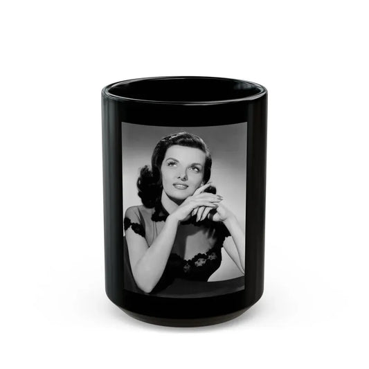 Jane Russell #206 (Vintage Female Icon) Black Coffee Mug 15oz - Go Mug Yourself