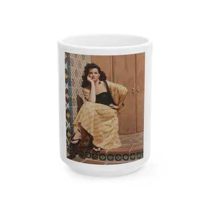 Jane Russell #207 (Vintage Female Icon) White Coffee Mug 15oz - Go Mug Yourself