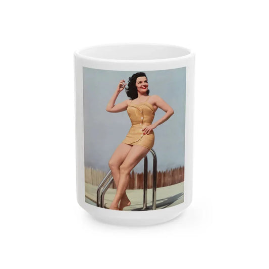 Jane Russell #209 (Vintage Female Icon) White Coffee Mug 15oz - Go Mug Yourself